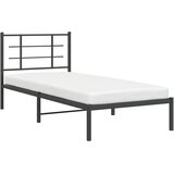 Metalni okvir za krevet s uzglavljem crni 90x200 cm | shoptok.hr