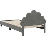  Otroški posteljni okvir z vznožjem Temno siva 90 x 190 cm Žamet, (5000104576) | Shoptok.si