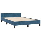  Posteljni okvir z vzglavjem temno moder 120x200 cm žamet, (20904633) | Shoptok.si