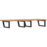  Zidna polica za umivaonik od čelika i masivnog bagremovog drva Smeđa 120 x 50 x 2 cm | Shoptok.si
