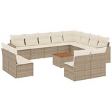 Maison Chic Seti vrtnega pohištva - Vrtna garnitura - Vrtni pohištvo set 13-delna z blazinami bež poli ratan, (21810139) | Shoptok.si