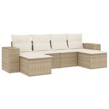 6-dijelni set vrtnih sofa s jastucima bež od poliratana | shoptok.hr