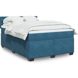 vidaXL Box spring postelja z vzmetnico modra 140x190 cm žamet Cene