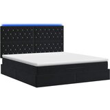 Krevet od pjene s madracem i LED-om Crna 160 x 200 cm Baršun | shoptok.hr