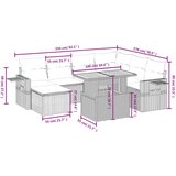 vidaXL Vrtna sedežna garnitura 8-delna z blazinami siv poli ratan | Shoptok.si