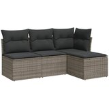  4-dijelni set vrtnih sofa od poliratana s jastucima sivi | shoptok.hr
