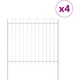 vidaXL Vrtna ograja s hoop vrhom, bela 6,8x1,5 m, jeklo, (22086558) | Shoptok.si