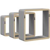  Kockaste zidne police 3 kom sive MDF | shoptok.hr