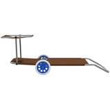  Sklopiva ležaljka s krovom i kotačima čelična smeđesiva | shoptok.hr