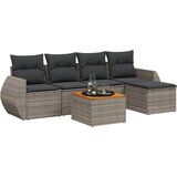  6-dijelni set vrtnih sofa od poliratana s jastucima sivi | shoptok.hr