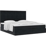  Otomanski posteljni okvir z vzmetnicami črn 200x200cm žamet, (22053522) | Shoptok.si