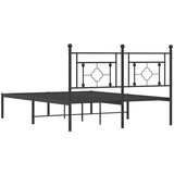 vidaXL Kovinski posteljni okvir z vzglavjem črn 140x200 cm | Shoptok.si