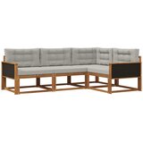 vidaXL Zunanja garnitura za sedenje 4 pcs Naravna in svetlo siva, (5000280062) | Shoptok.si