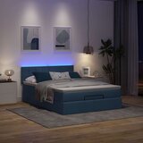  Otomanski krevet s madracem i LED plavi 140x190 cm tkanine | shoptok.hr
