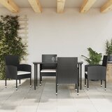 5-dijelni vrtni blagovaonski set crni od poliratana i čelika | shoptok.hr