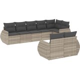 8-dijelni set vrtnih sofa od poliratana s jastucima svjetlosivi | shoptok.hr