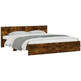 vidaXL Okvir kreveta s uzglavljem boja dimljenog hrasta 160x200 cm | shoptok.hr