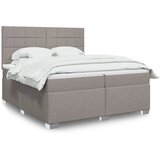 vidaXL Krevet s oprugama i madracem smeđesivi 200x200 cm od tkanine | shoptok.hr