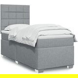  The Living Store Box spring postelja z vzmetnico svetlo siva 80x200 cm blago - Box Spring Postelja, (21496685) Cene