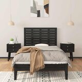  Zidno uzglavlje crni 106 x 3 x 63 cm od masivne borovine | shoptok.hr
