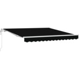 vidaXL Samodejna retraktibilna tenda Črna 300x250 cm, Zamenjava tkanine za tendo za okvir 3x2.5 m Črna | Shoptok.si