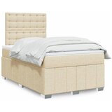 vidaXL Krevet s oprugama i madracem krem 120 x 200 cm od tkanine | shoptok.hr