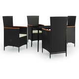  5-dijelni vrtni blagovaonski set s jastucima crni | shoptok.hr