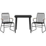 3-dijelni vrtni blagovaonski set od PVC ratana crni | shoptok.hr