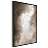  Slika - Birds in the Clouds (1 Part) Vertical 80x120 U crnom drvenom okviru | shoptok.hr