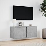  Zidni TV ormarić s LED svjetlima siva boja betona 80x31x35 cm | Eponuda.ba