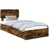  Krevet s od storage s uzglavljem Dimljeni hrast 90 x 200 cm | shoptok.hr