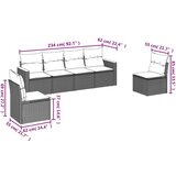  6-dijelni set vrtnih sofa s jastucima crni od poliratana | shoptok.hr