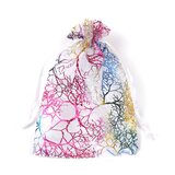 INF Pozlačene mavrične vrečke iz organze s koralnim vzorcem 7x9cm (100 kosov), (5000078031) | Shoptok.si