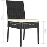 Poli Vrtni jedilni stoli 4 kosi poli ratan črne barve | Shoptok.si