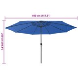  Vrtni suncobran s LED svjetlima 400 cm azurnoplavi | Eponuda.ba