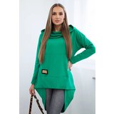 Kesi Long back sweatshirt with hood light green | shoptok.hr