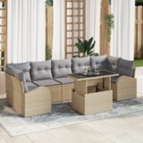  Set za vrtni kauč od 8 komada s jastučićima bež poli ratan | shoptok.hr