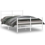 Metalni okvir kreveta uzglavlje i podnožje bijeli 140x200 cm | shoptok.hr