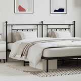  Metalno zamjensko uzglavlje crno 200 cm | shoptok.hr