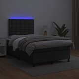  box spring s madracem LED crni 120 x 190 cm umjetna koža | shoptok.hr