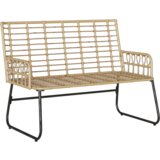 vidaXL Vrtna klop Črna, antracit 113 x 69 x 83 cm Poli ratan, jeklo | Shoptok.si