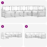  Set vanjskih sofa 5 kom. Prirodna i svijetlo siva Smeđa 329 x 170,5 x 73 cm | shoptok.hr