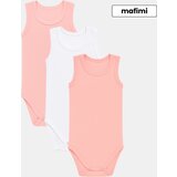 Mafimi Pamučni Bodići Atlet za bebe i decu set od 3 - puder/ bela/ roze Cene