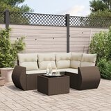  5-dijelni set vrtnih sofa s jastucima poliratan smeđi | shoptok.hr