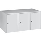 Wolf Zgornja omarica, 3 deli, VxŠxG 445 x 900 x 500 mm, svetlo siva | Shoptok.si
