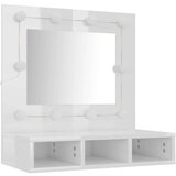 Ormarić s ogledalom i LED svjetlima sjajni bijeli 60x31 5x62 cm | shoptok.hr