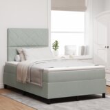 vidaXL Box Spring Postelja z Blazino in LED Svetlobo Siva 120x190 cm Žamet u