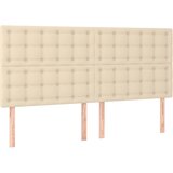  LED uzglavlje krem 200x5x118/128 cm od tkanine | shoptok.hr