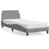 The Living Store Postelja z vzmetnico svetlo siva 90x190 cm blago - Postelja, (21610665) | Shoptok.si