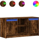Maison Chic TV omarica - TV stojalo - Televizijska omarica LED dimljeni hrast 100x34x50 cm inženirski les, (21700489) Cene